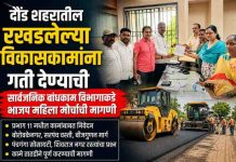दौंड शहरातील रखडलेल्या विकासकामांना गती देण्याची सार्वजनिक बांधकाम विभागाकडे भाजप महिला मोर्चाची मागणी